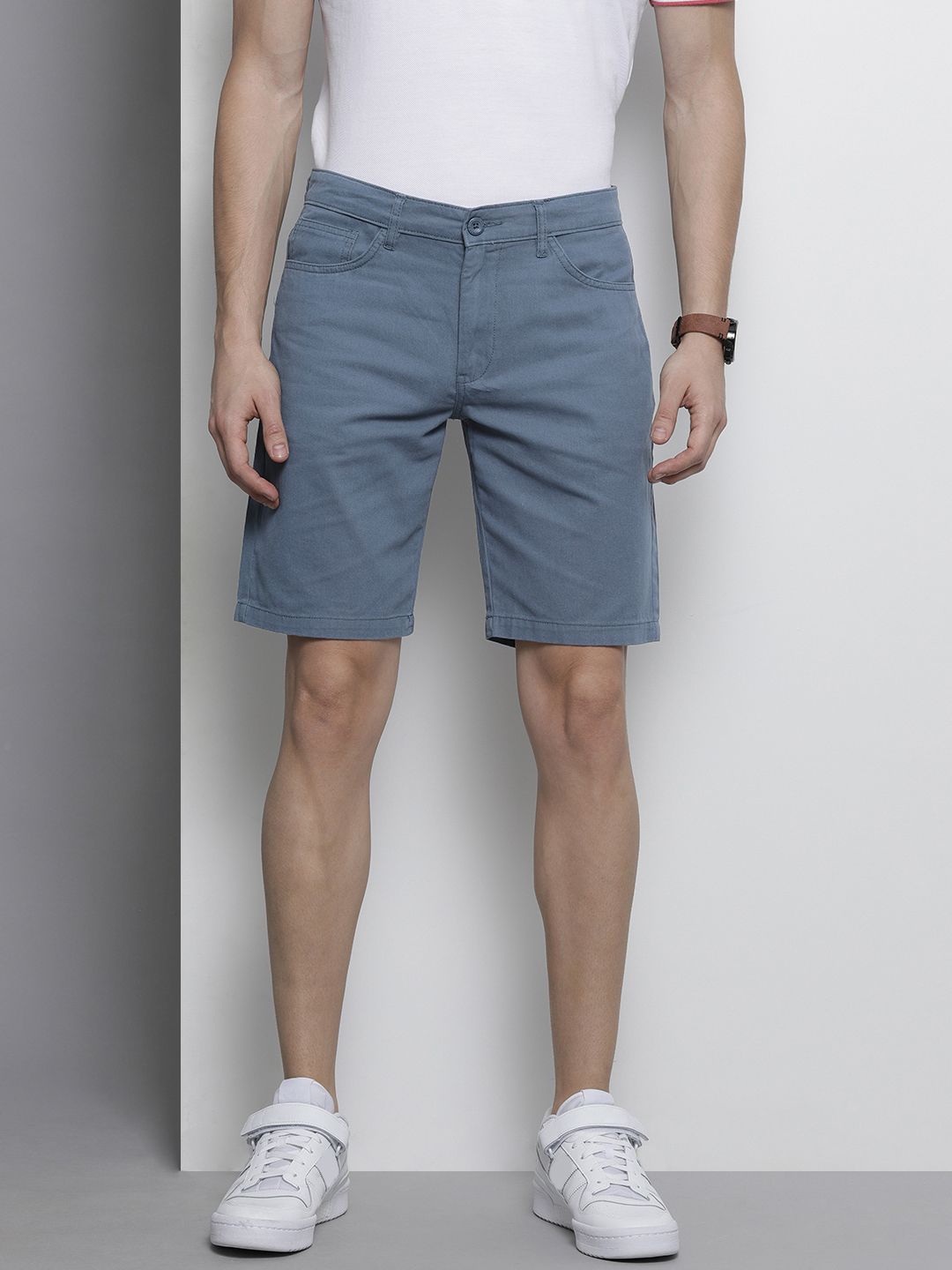 The Indian Garage Co Men Blue Slim Fit Chino Shorts