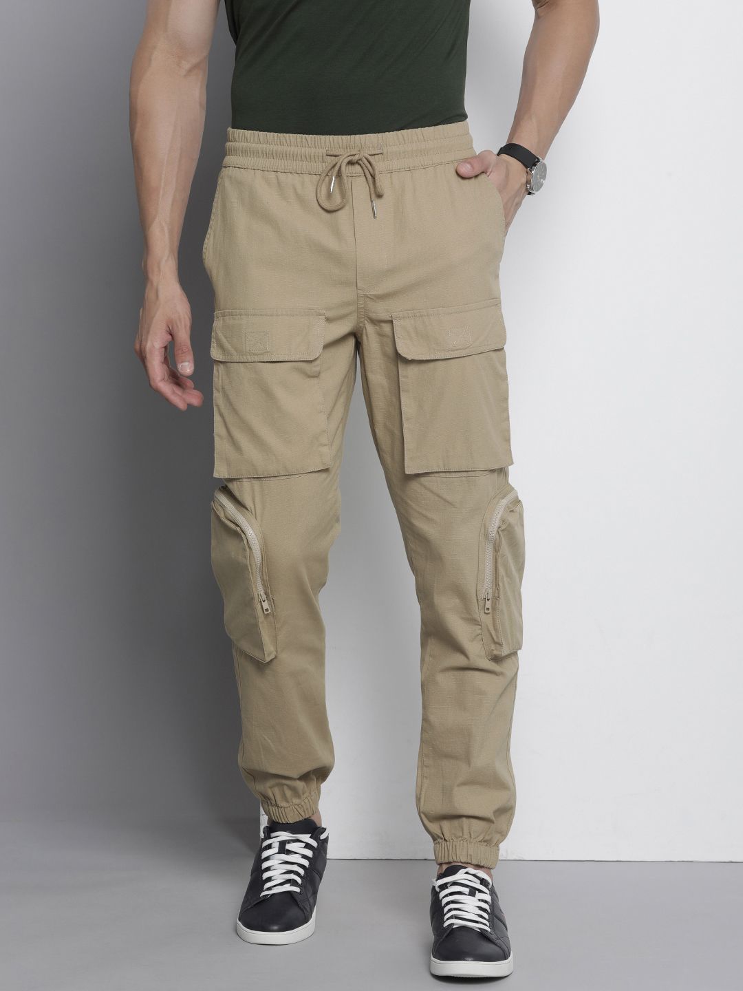 The Indian Garage Co Men Cotton Cargos Trousers