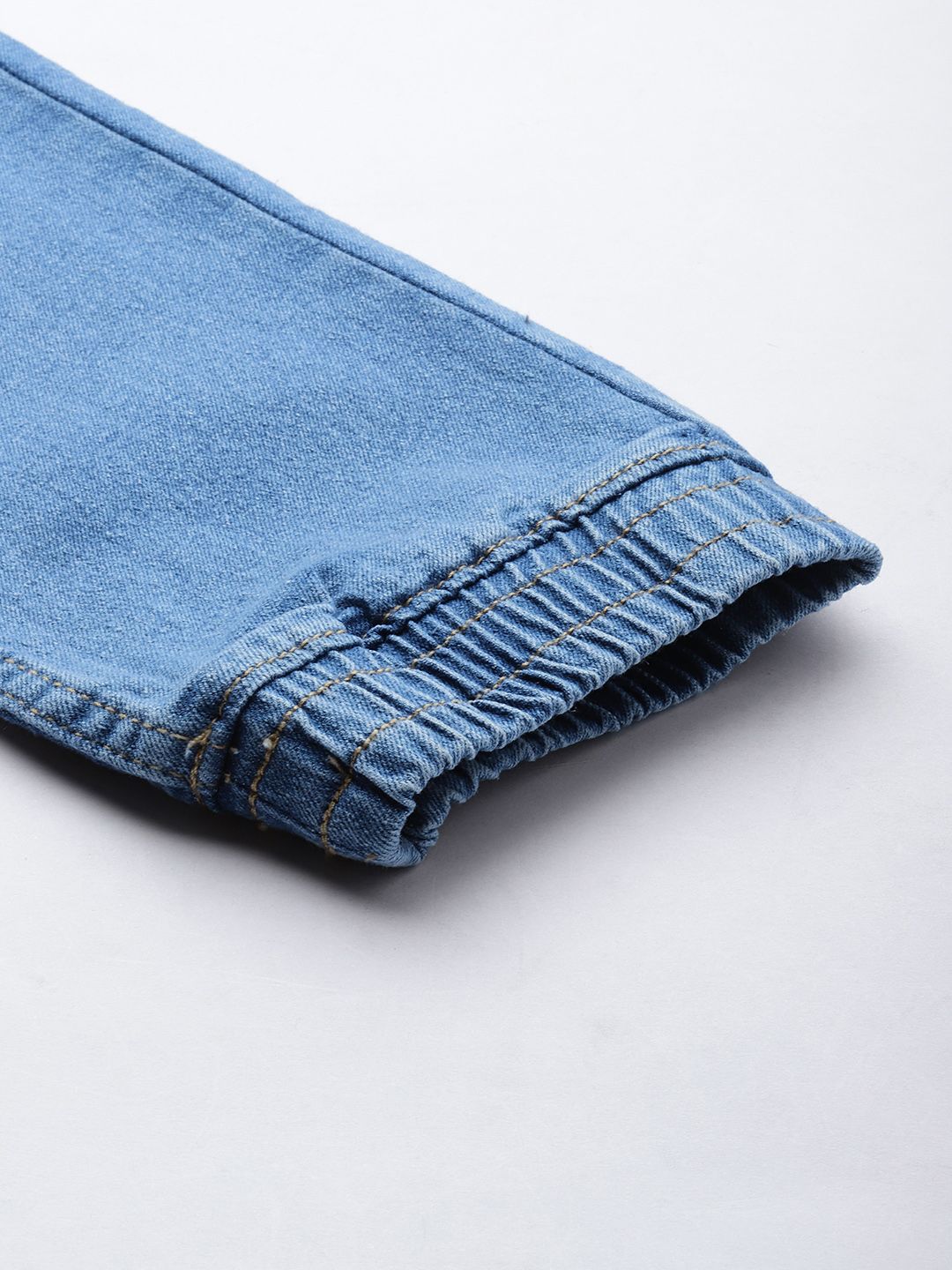 The Indian Garage Co Men Solid Slim Fit Denim Joggers