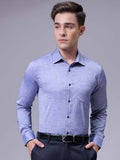 The Indian Garage Co. X Luxe Men Slim Fit Cutaway Collar Textured Cotton Formal Shirt