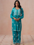 Rumah Chikankari Kurta Chikankari Biasa Wanita dengan Seluar