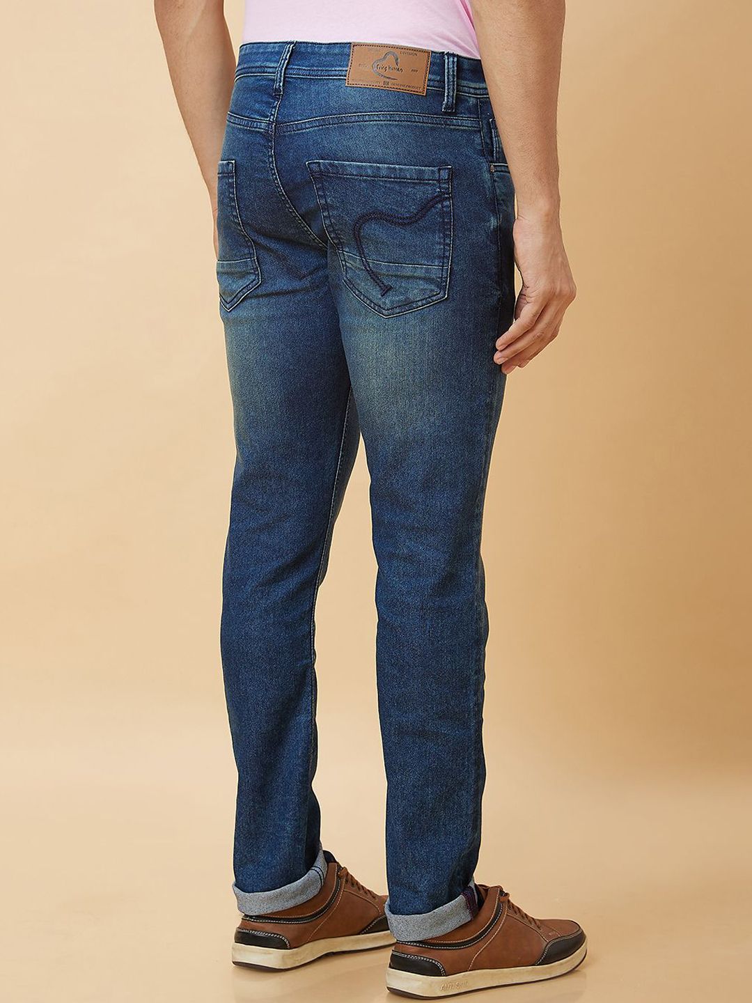 Being Human Men Washed Striped Longline Denim Jacket