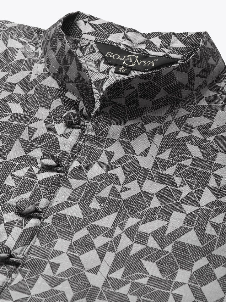 SOJANYA Men Silk Blend Woven Design Kurta