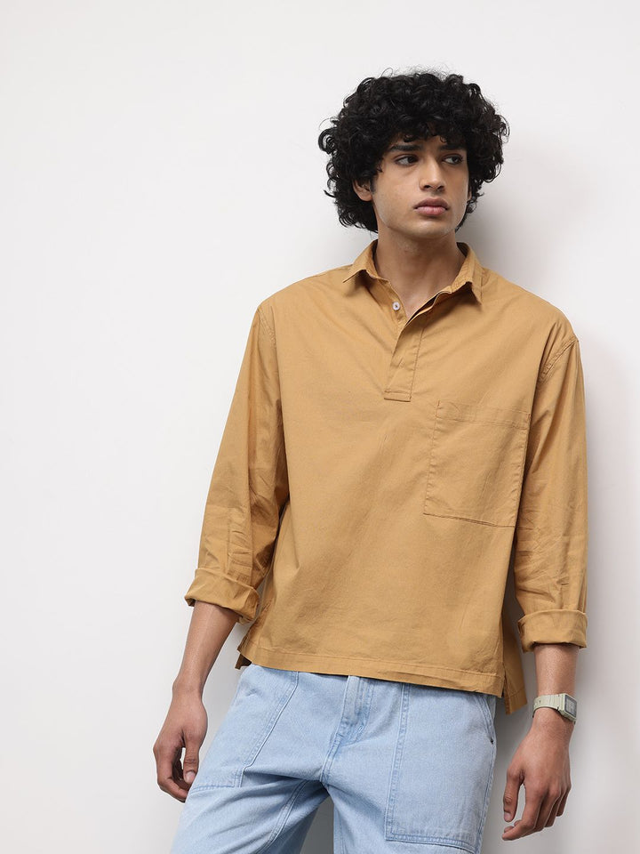 ether Pure Cotton Longline Casual Shirt