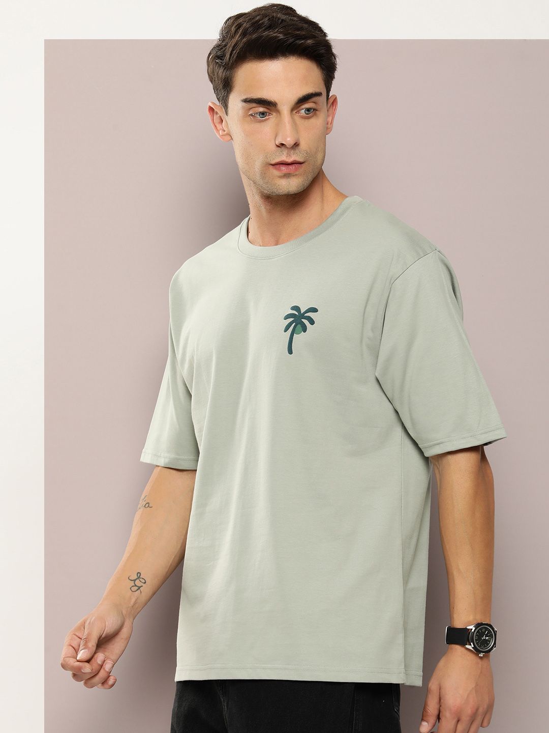 DILLINGER Men Graphic Printed Embossed Oversized T-shirt