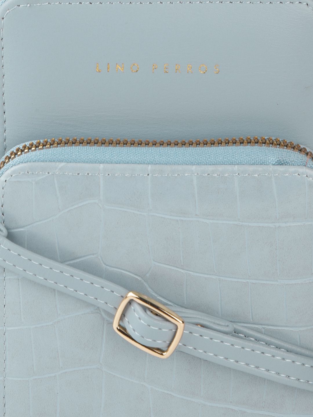 Lino Perros Women Blue Animal Printed PU Structured Sling Bag