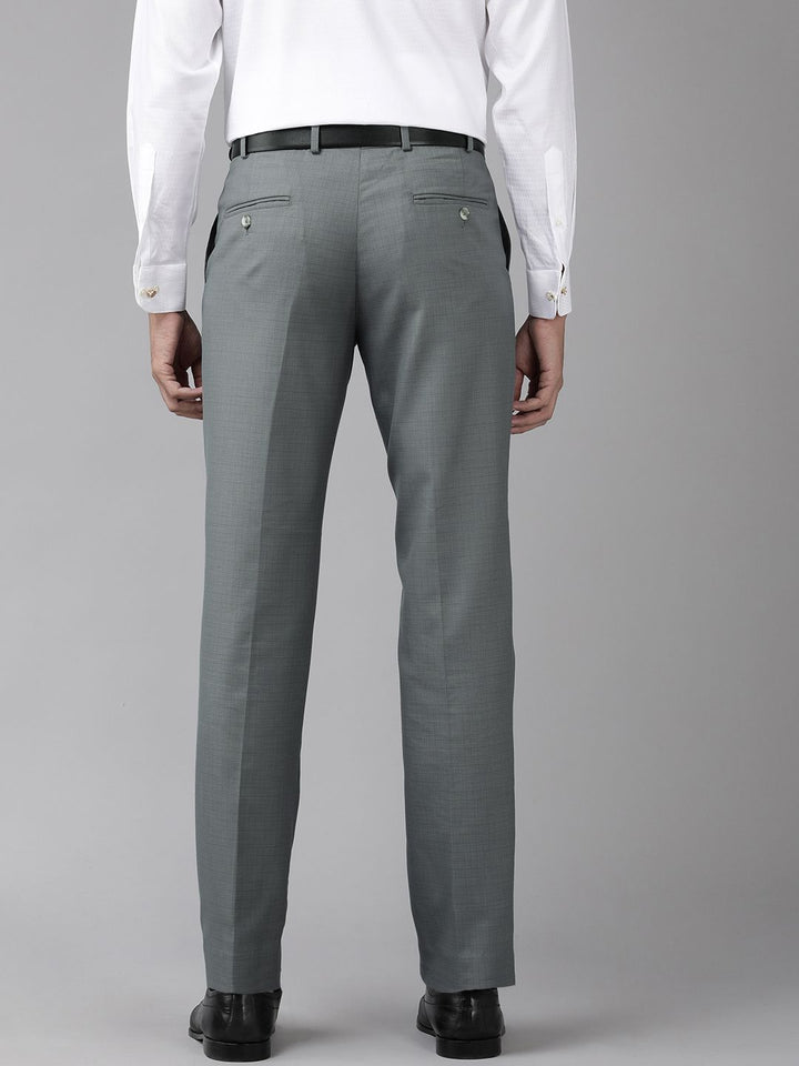 Park Avenue Men Textured Smart Regular Fit Formal Trousers