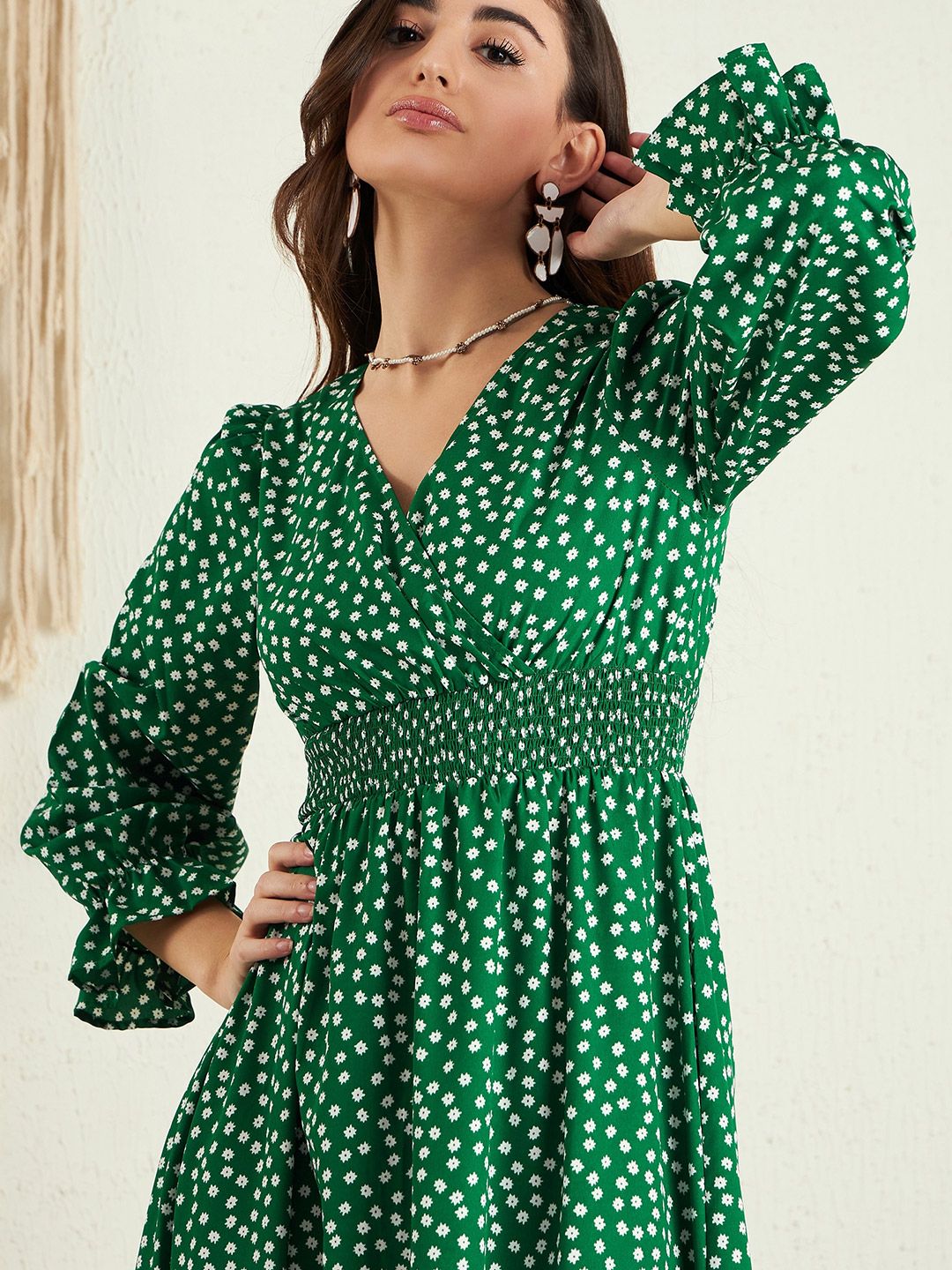Berrylush Floral Printed Puff Sleeve Maxi Dress