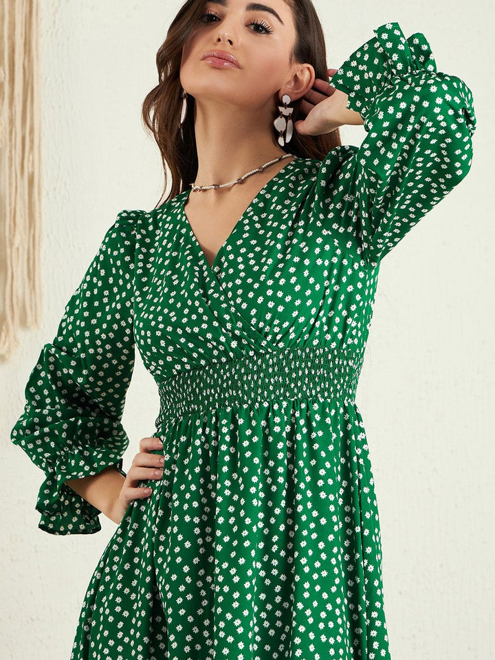 Berrylush Floral Printed Puff Sleeve Maxi Dress