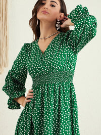 Berrylush Floral Printed Puff Sleeve Maxi Dress