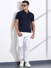 Thomas Scott Men Solid Polo Collar Cotton T-shirt