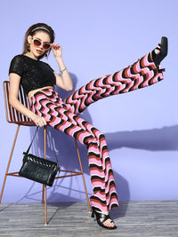 SASSAFRAS Black Sequin Embellished Net Crop Top