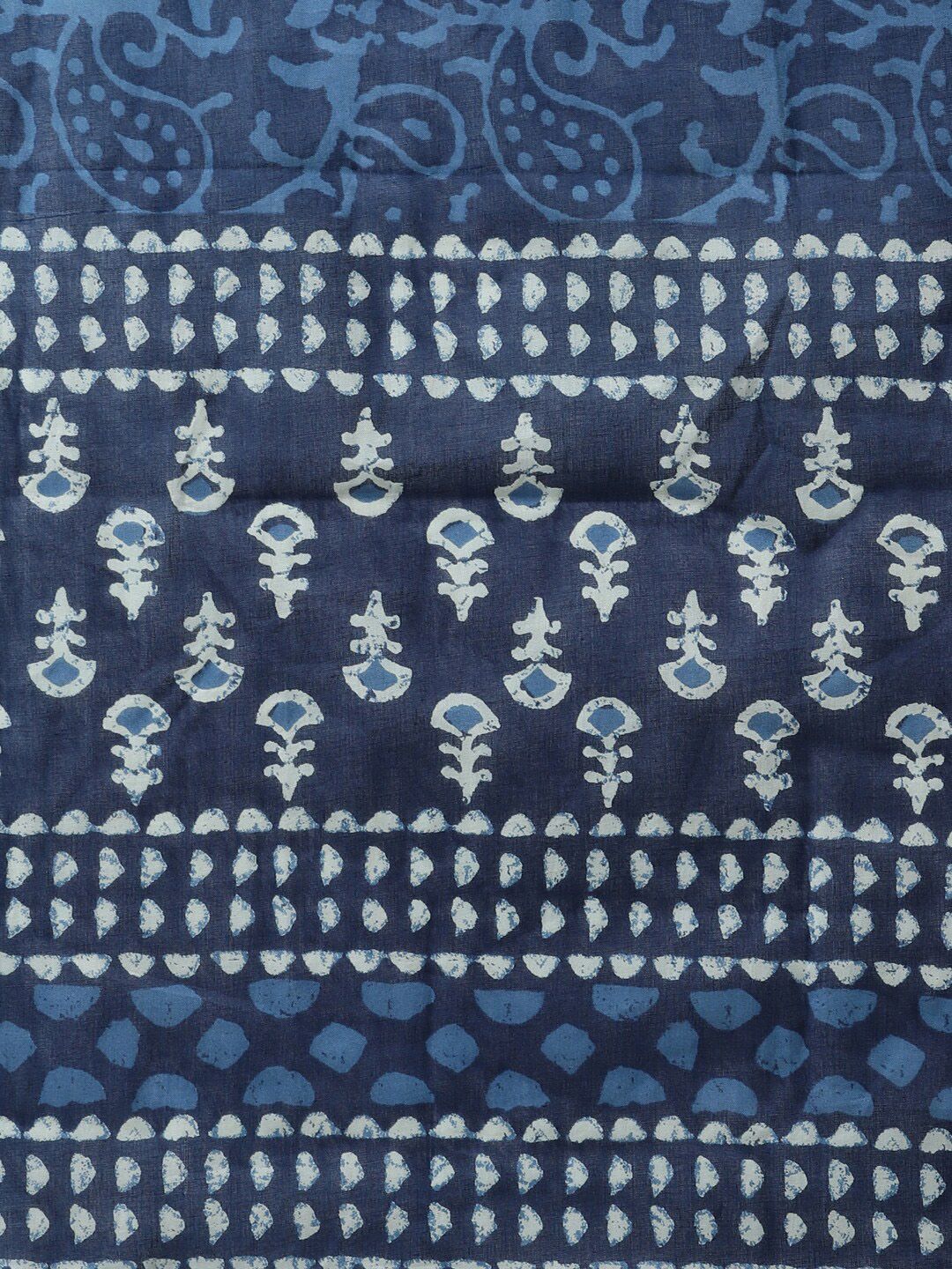 Libas Women Blue Ethnic Motifs Printed Pure Cotton Kurta with Palazzos & Dupatta