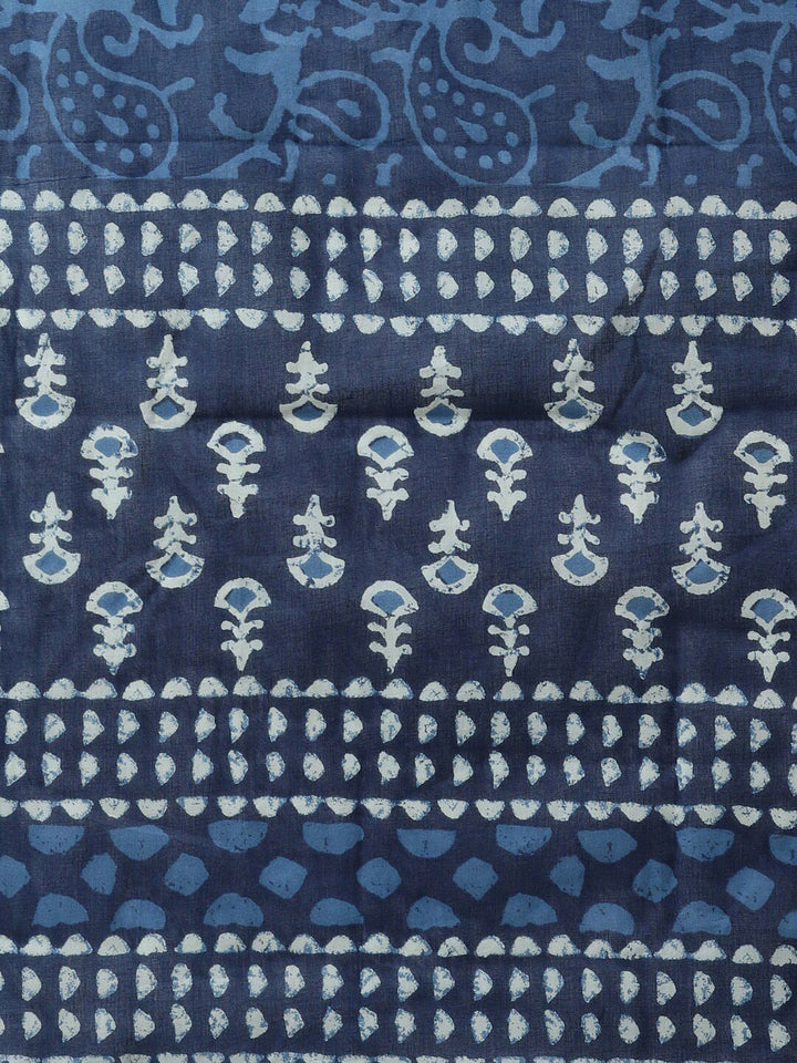 Libas Women Blue Ethnic Motifs Printed Pure Cotton Kurta with Palazzos & Dupatta