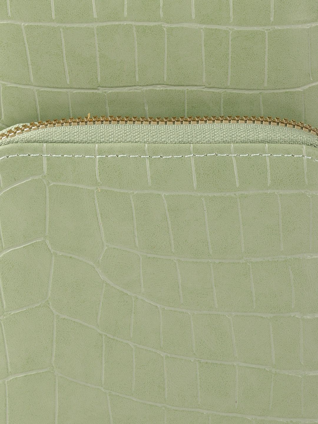 Lino Perros Green Animal Textured PU Structured Sling Bag