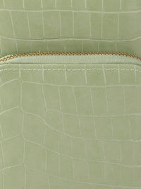 Lino Perros Green Animal Textured PU Structured Sling Bag