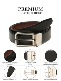 Teakwood Leathers Men Textured Leather Reversible Belt