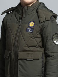 Monte Carlo Boys Hooded Solid Casual Lightweight Padded Jacket