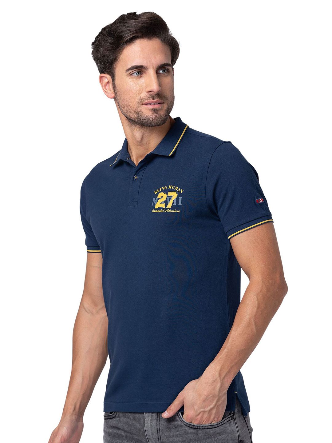 Being Human Polo Collar Cotton Regular T-shirt