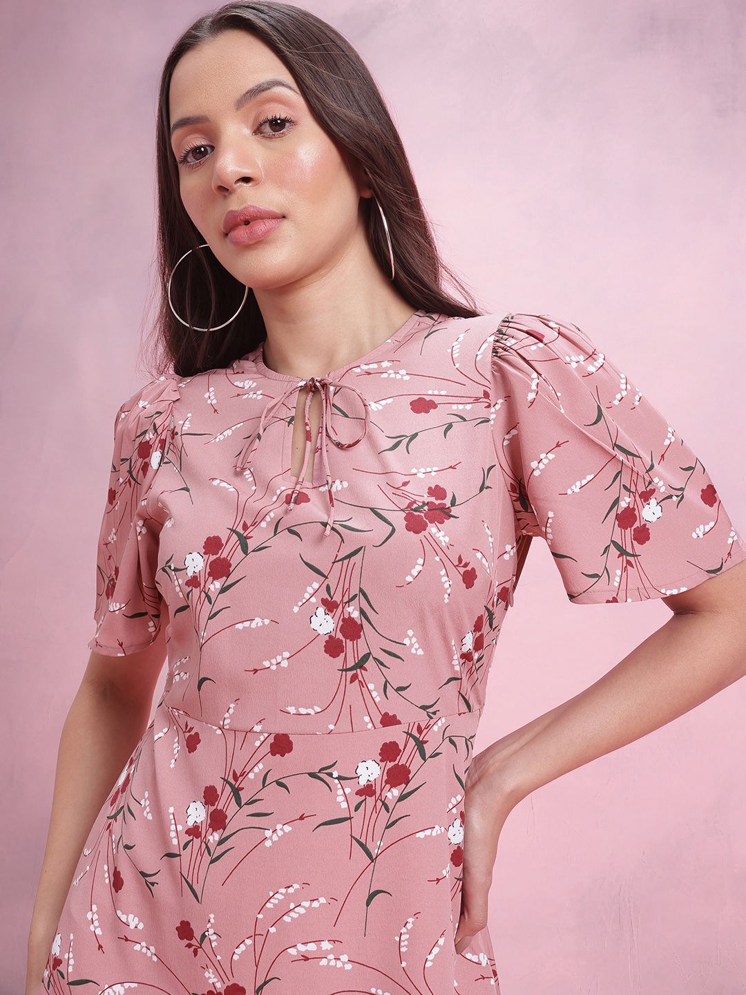 DressBerry Floral Print A-Line Dress