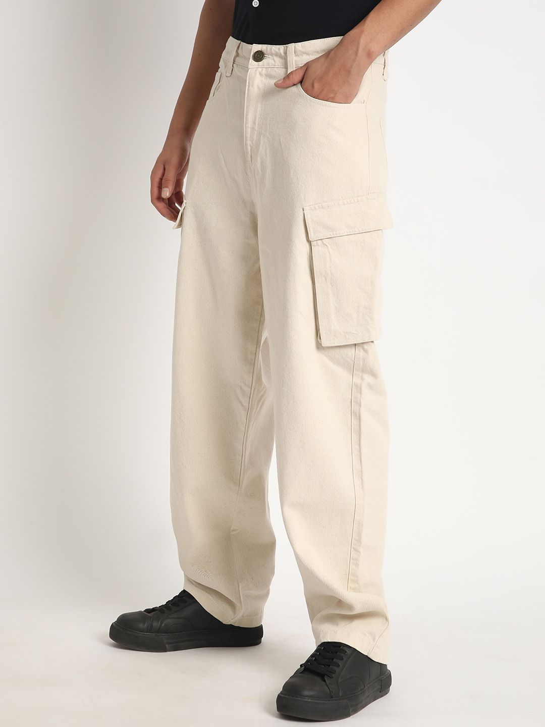 Bene Kleed Men Clean Look Pure Cotton Baggy Jeans