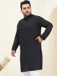 SOJANYA PLUS Size Men Black Pure Cotton Kurta