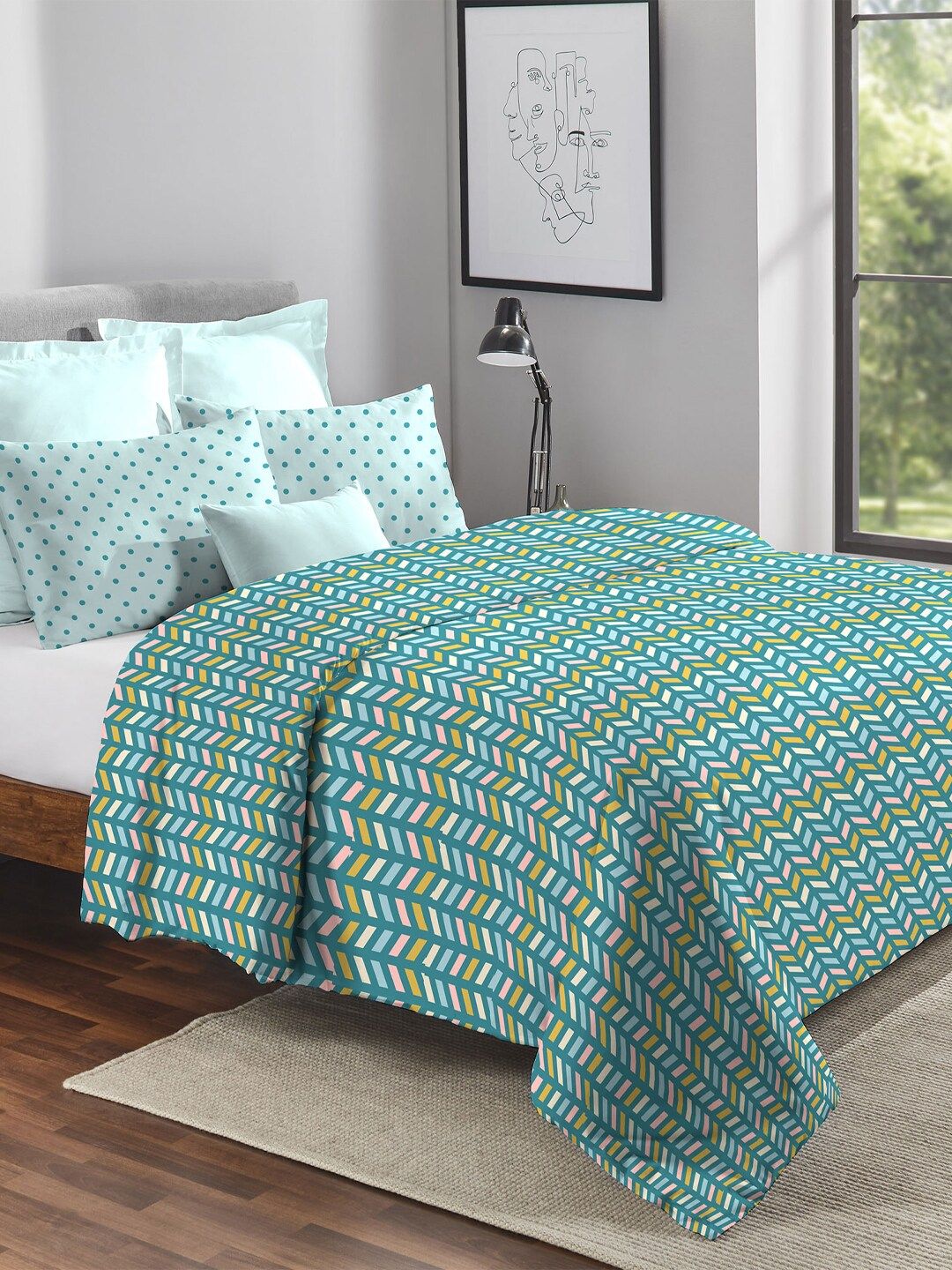 MYTRIDENT  Feather Tales Mild Winter 150 GSM Pure Cotton Double Bed Comforter