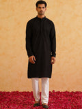 SOJANYA Checked Self Design Mandarin Collar Pure Cotton Kurta With Pyjamas