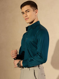 DENNISON Smart Solid Opaque Pure Cotton Satin Shirt