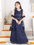 Cutiekins Girls Embellished Mirror Work Ready to Wear Lehenga & Blouse With Dupatta
