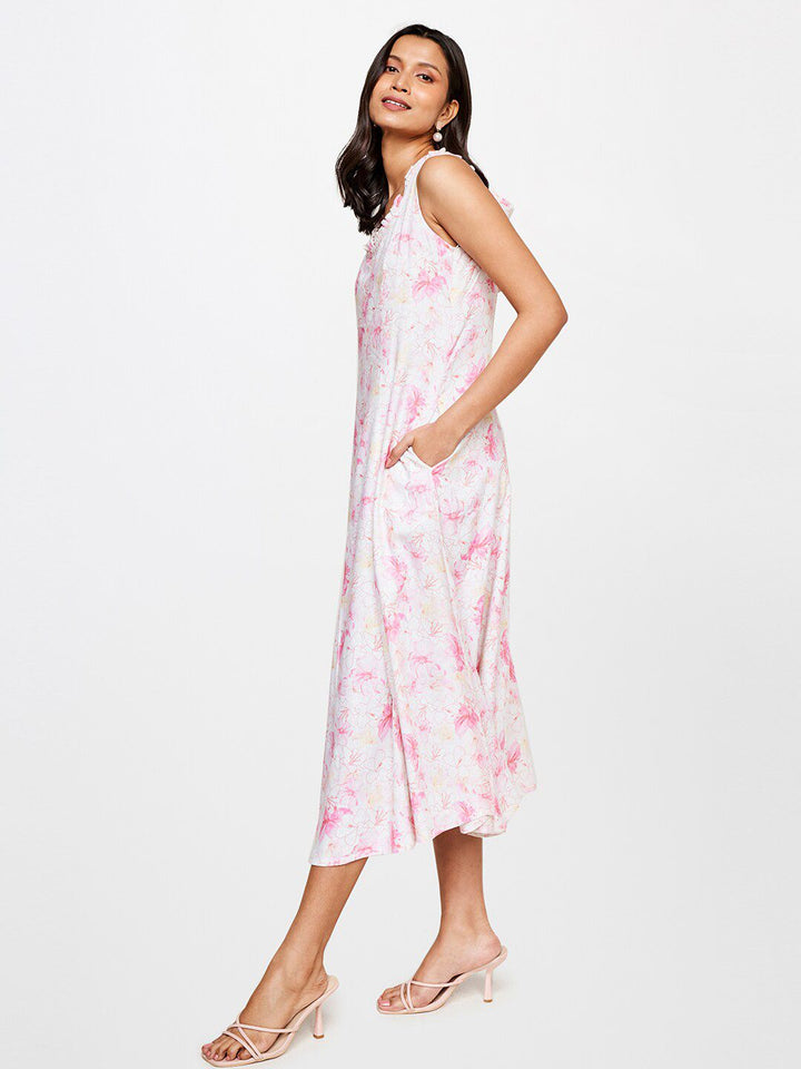AND Floral Printed Fit & Flare Midi Dress