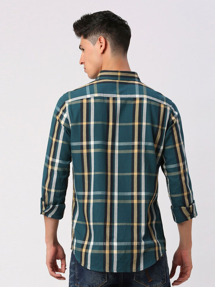 Being Human Tartan Checked Cotton Slim Fit Casual Shirt