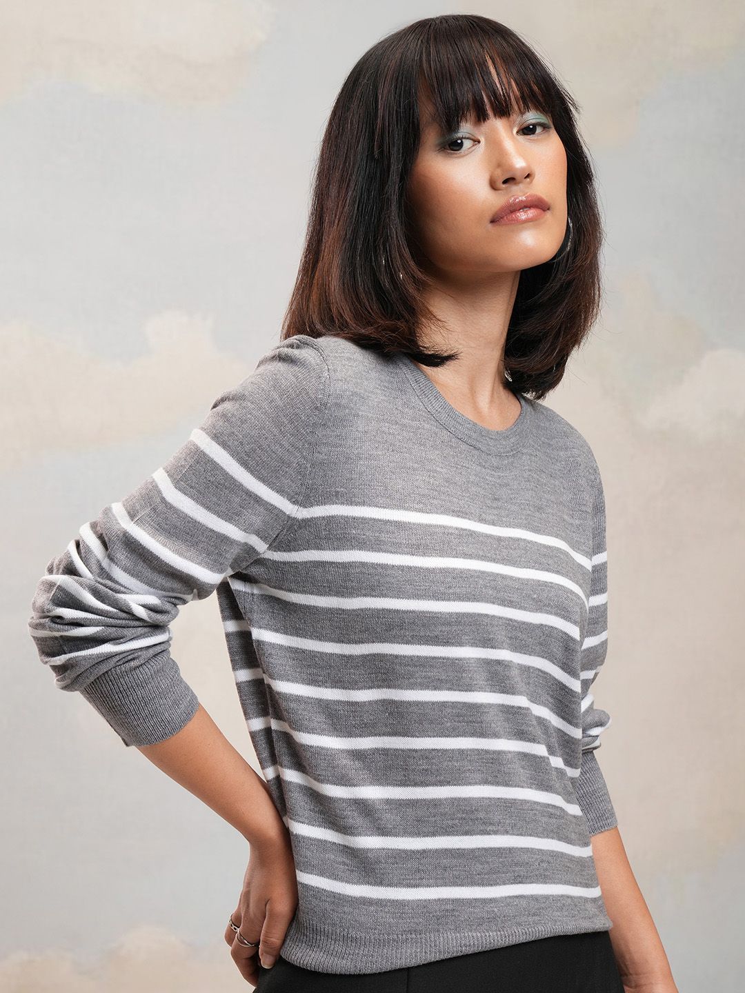 Tokyo Talkies Women Striped Pullover