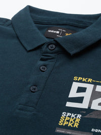 SPYKAR Men Brand Logo Printed Polo Collar Pure Cotton Slim Fit T-shirt