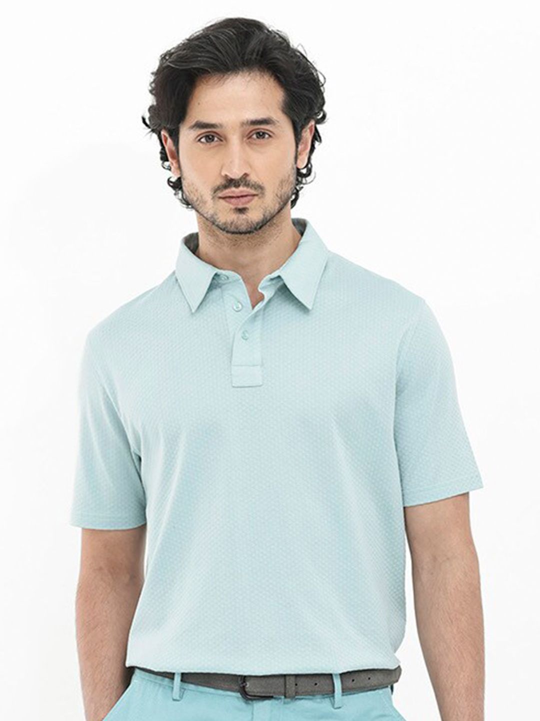 RARE RABBIT Men Nielson Regular Fit Polo Collar T-Shirt