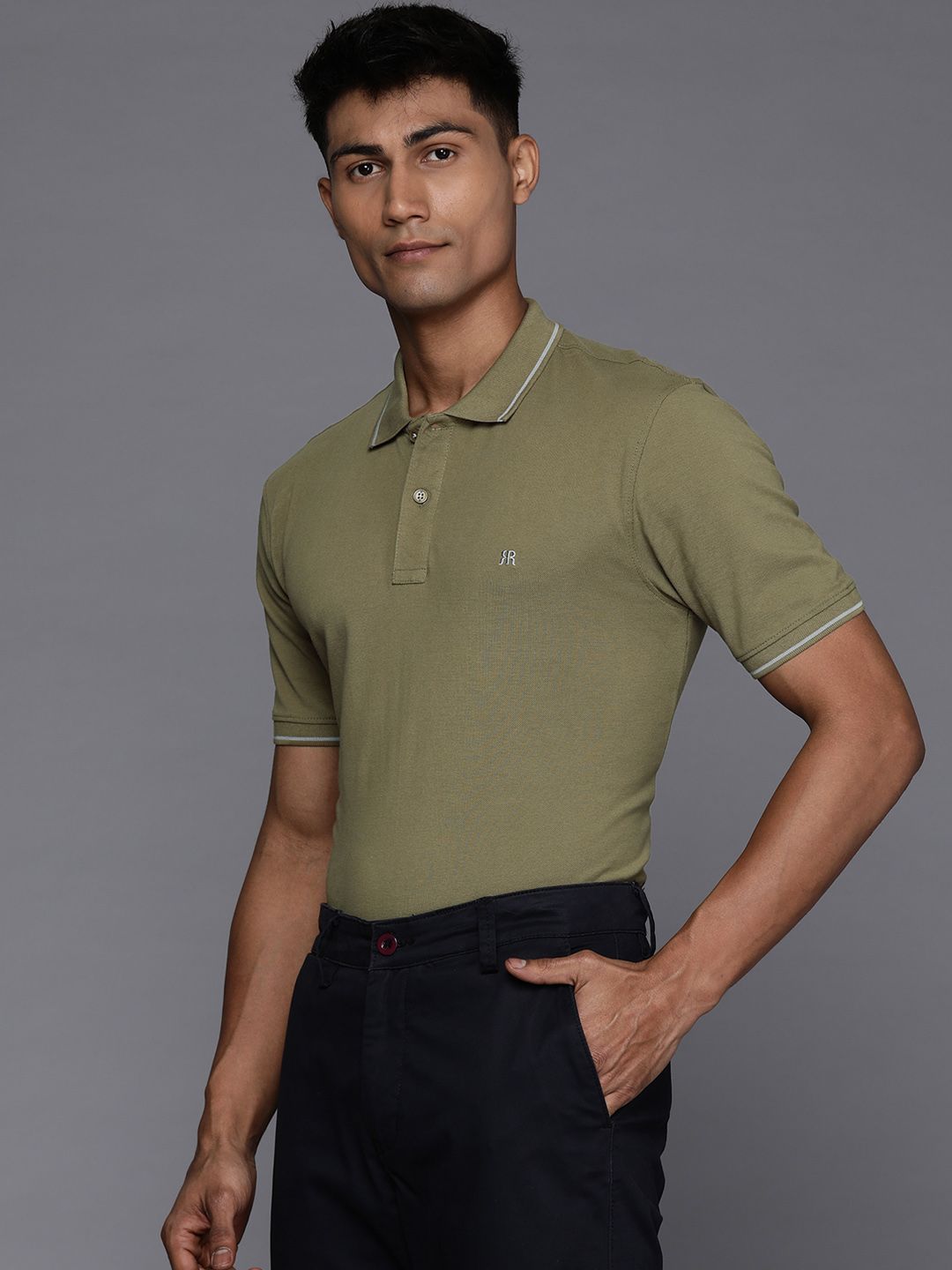 Raymond Men Polo Collar Pure Cotton Contemporary Fit T-shirt