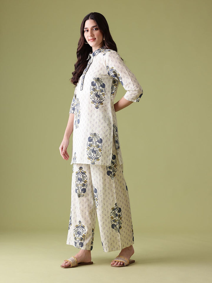 Anouk Floral Print Cotton Kurta with Palazzos