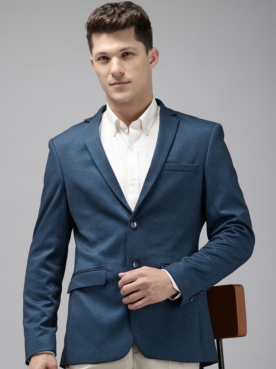 Park Avenue Notched Lapel Single Breasted Super Slim Fit Formal Blazer