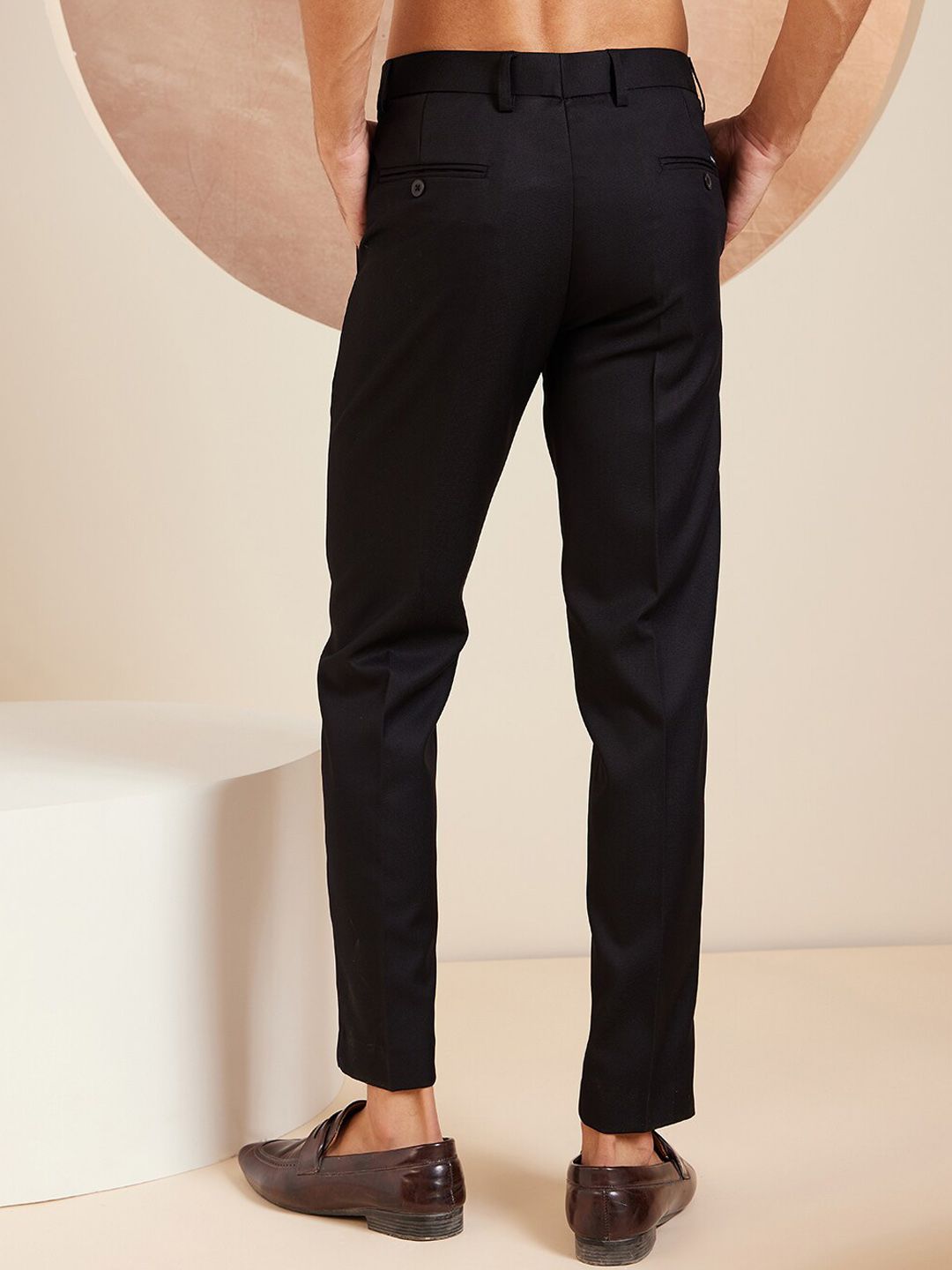 DENNISON Men Smart Tapered Fit Easy Wash Formal Trouser