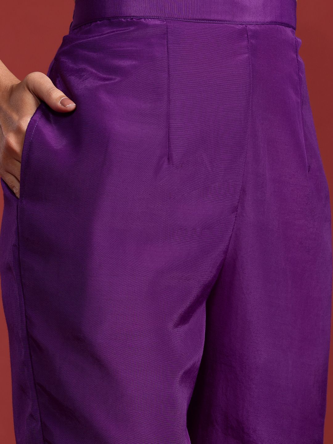 Indo Era Floral Embroidered Sequinned Kurta With Trousers & Dupatta