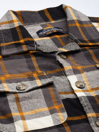 The Indian Garage Co Men Regular Fit Checked Double Flap Pocket Flannel Shirt
