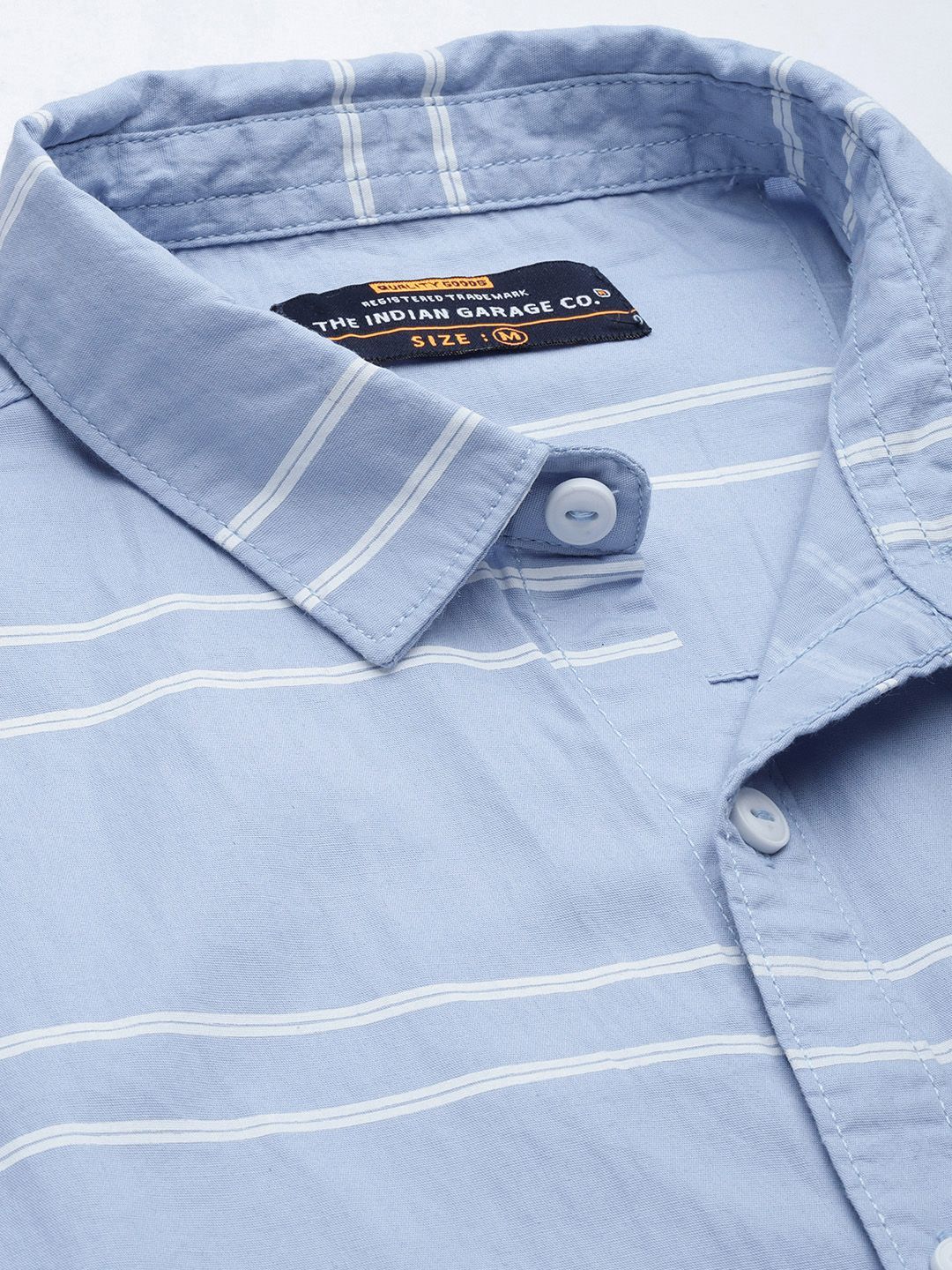 The Indian Garage Co Men Blue Horizontal Stripes Striped Casual Shirt
