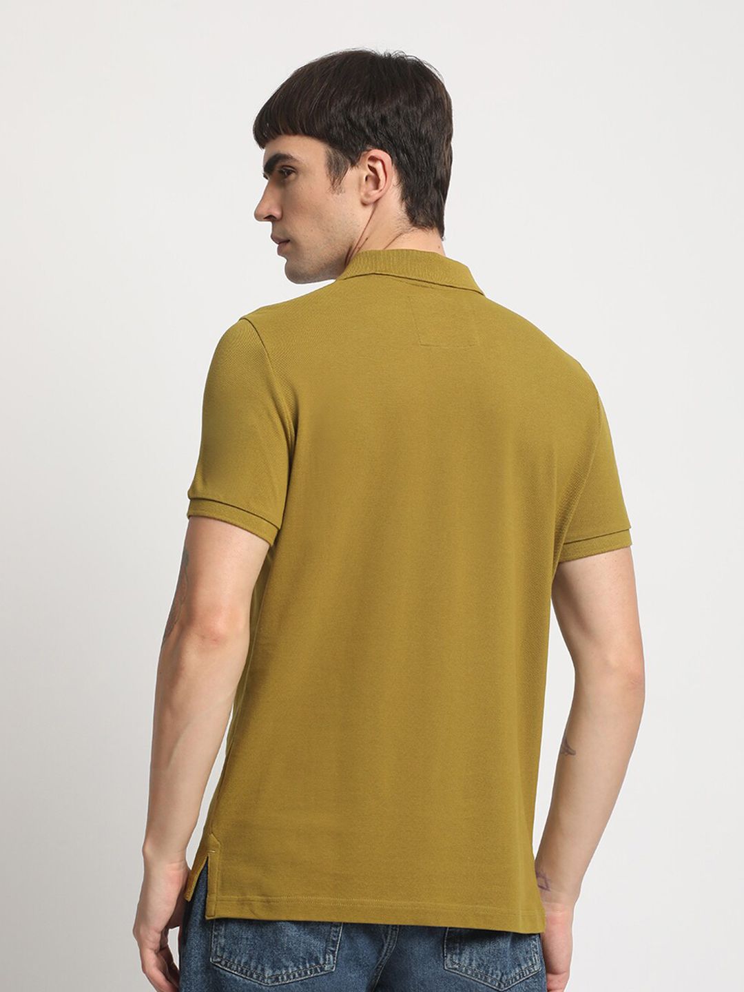 THE BEAR HOUSE Polo Collar Slim Fit Pure Cotton T-shirt