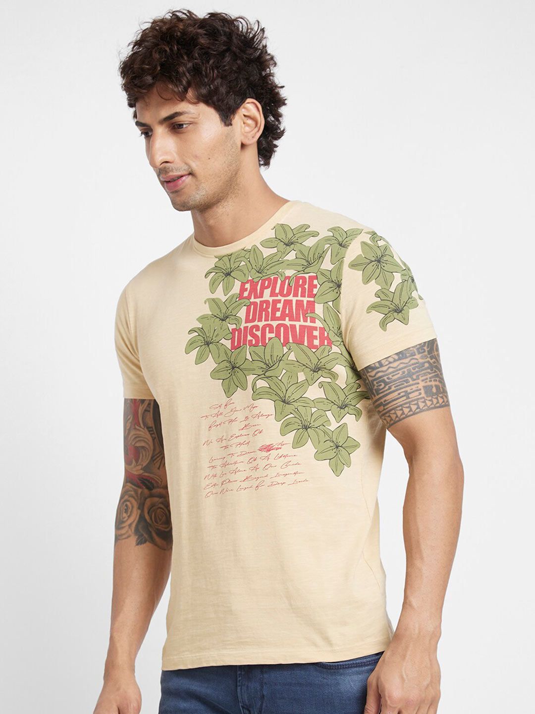 Being Human Typography Printed Round Neck T-shirt