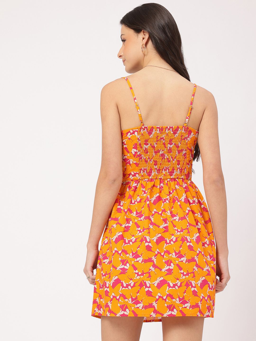 DressBerry Dynamic Feminine Floral Print Strappy Mini A-line Dress
