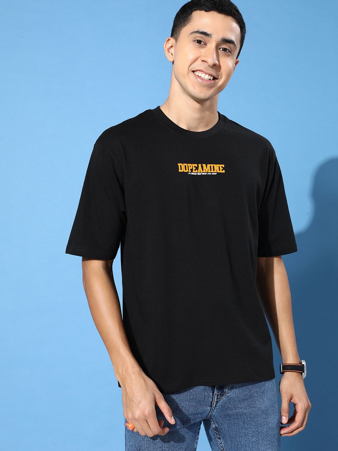 Difference of Opinion Men Typography Printed Drop-Shoulder Sleeves Pure Cotton T-shirt