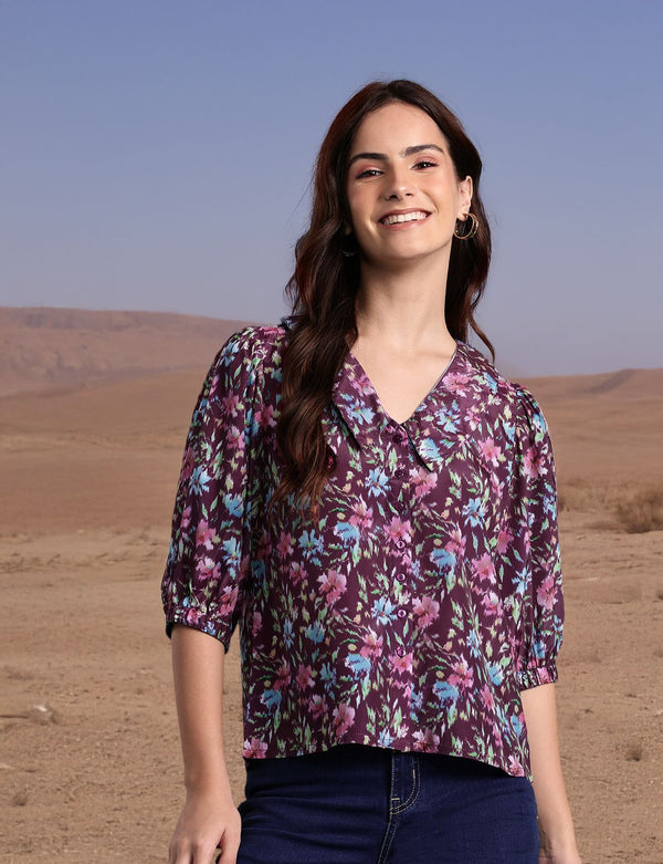 DressBerry Floral Opaque Printed Casual Shirt