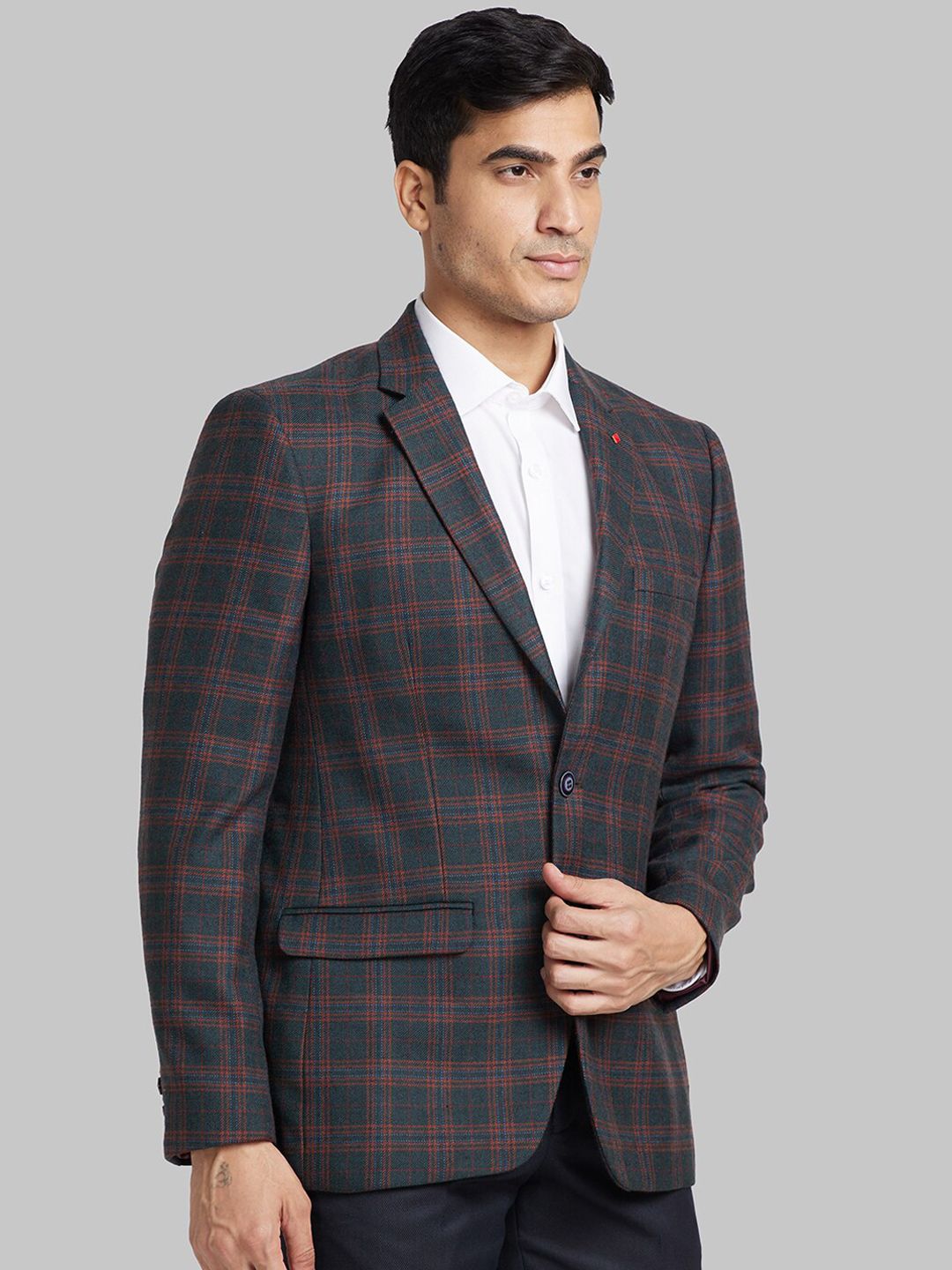 Raymond Checked Single Breasted Formal Blazer