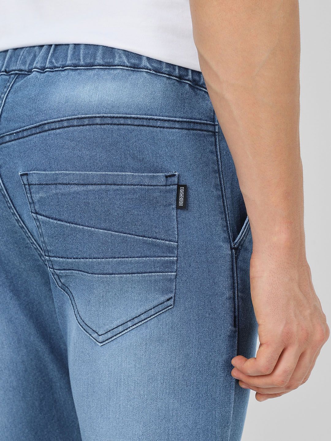 Urbano Fashion Men Blue Slim Fit Mid-Rise Clean Look Stretchable Jogger Jeans