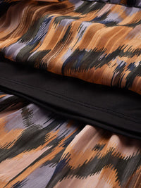 DressBerry Printed Tiered A-Line Midi Dress